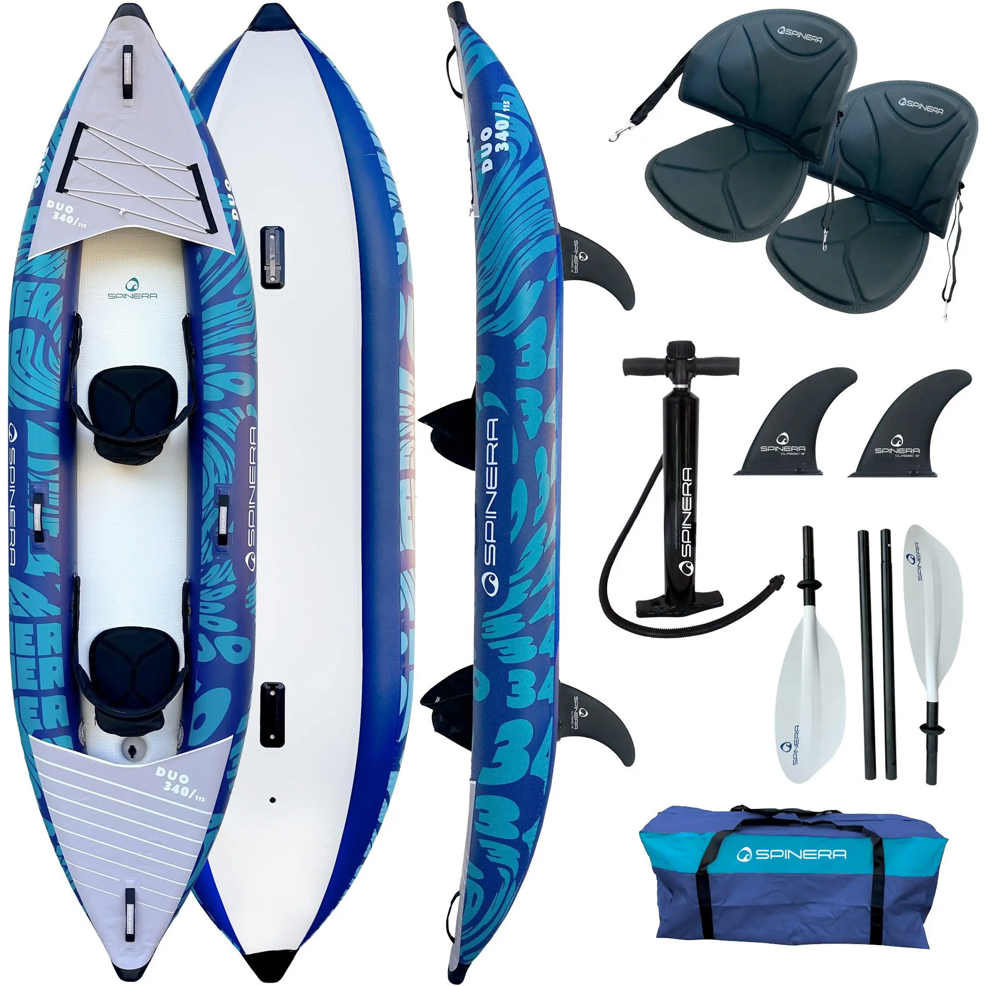 2026 Spinera Duo 340 2 Person Inflatable Kayak Package SP-K-DUO-340P